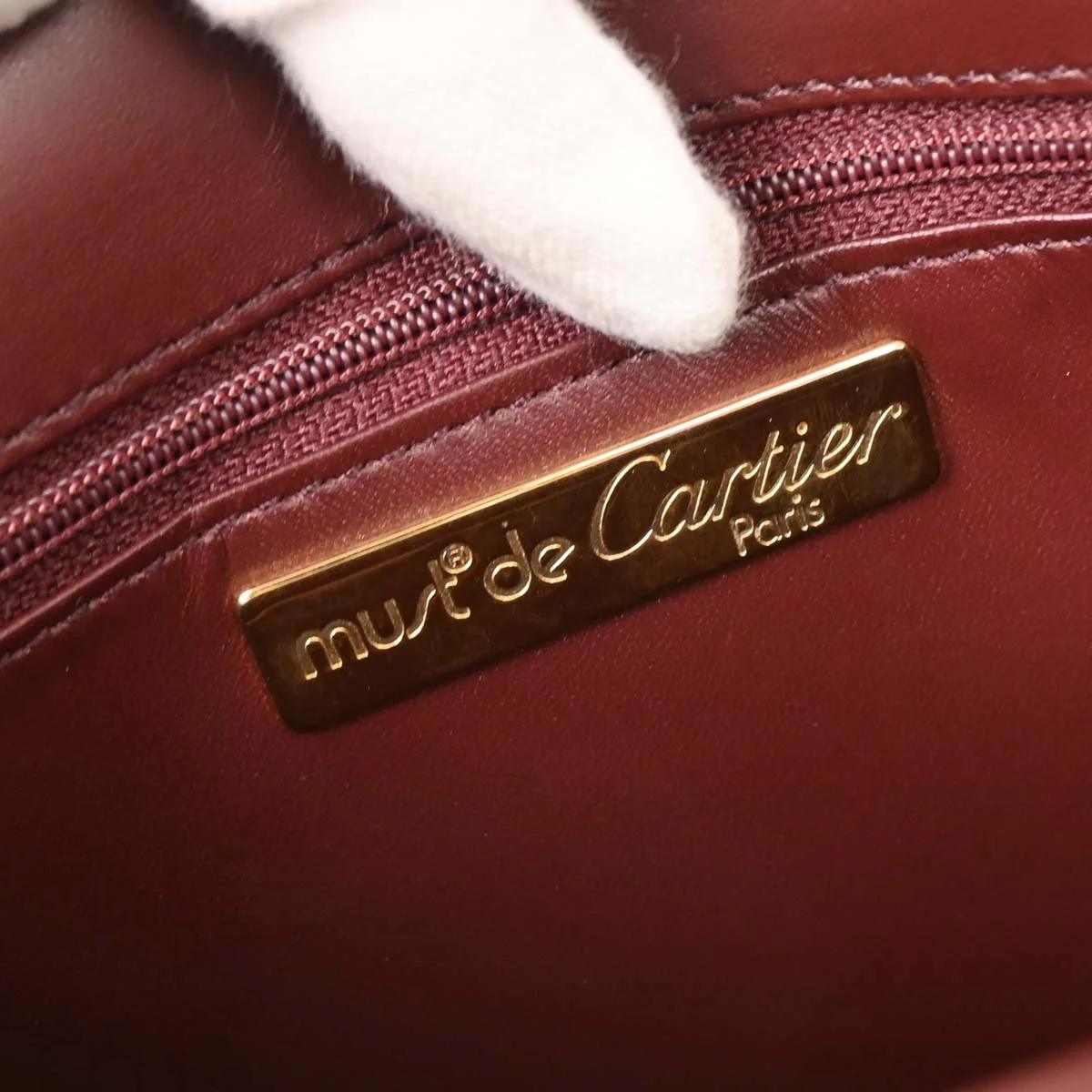 Cartier Bordeaux Leather Must de Cartier Shoulder Bag - Image 10