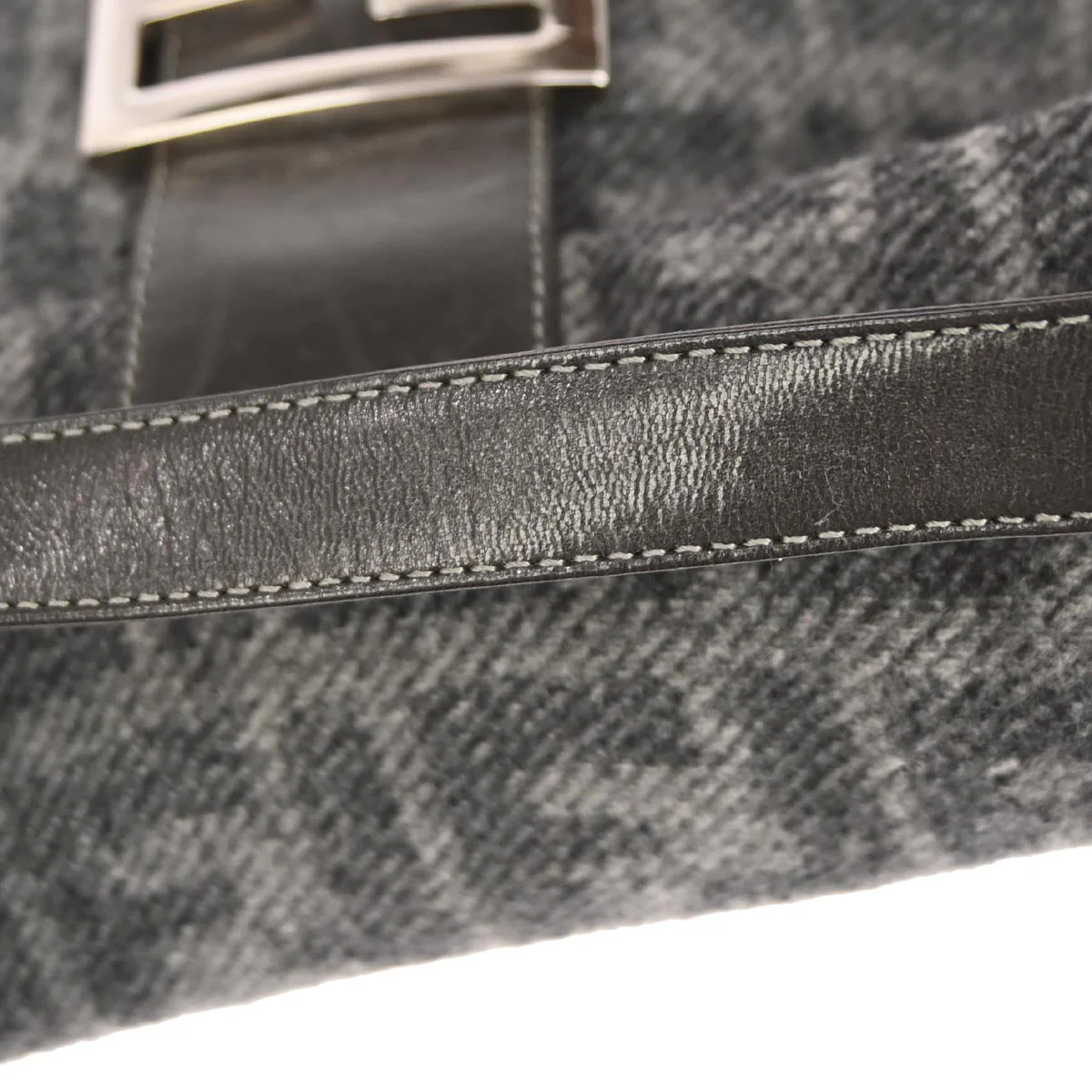 Fendi Gray Wool Zucca Baguette Handbag - Image 7