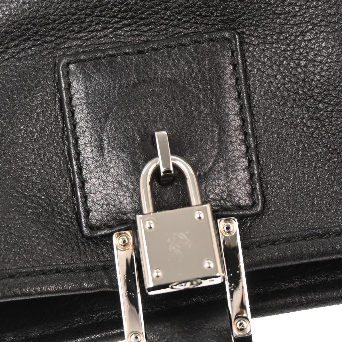 Loewe Black Leather Fusta Tote Handbag - Image 3