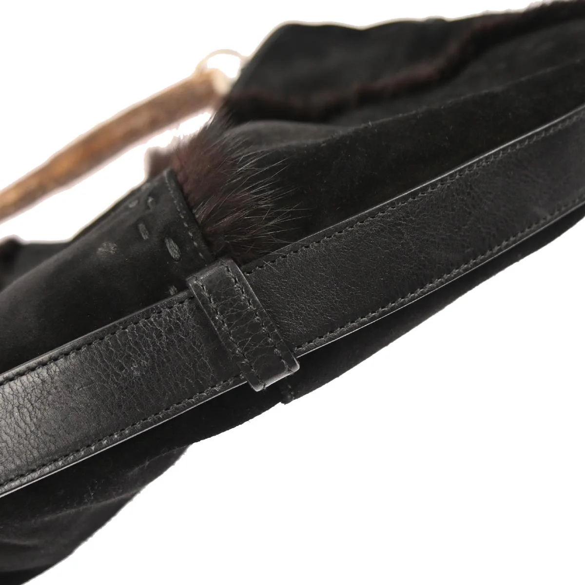 Yves Saint Laurent * Black Suede Medium Mombasa Hobo Handbag - Image 7