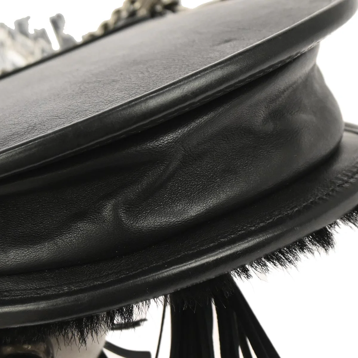 Chanel 2013-2014 Black Pony Hair Paris Edinburgh Saddle Bag Shoulder Bag - Image 3