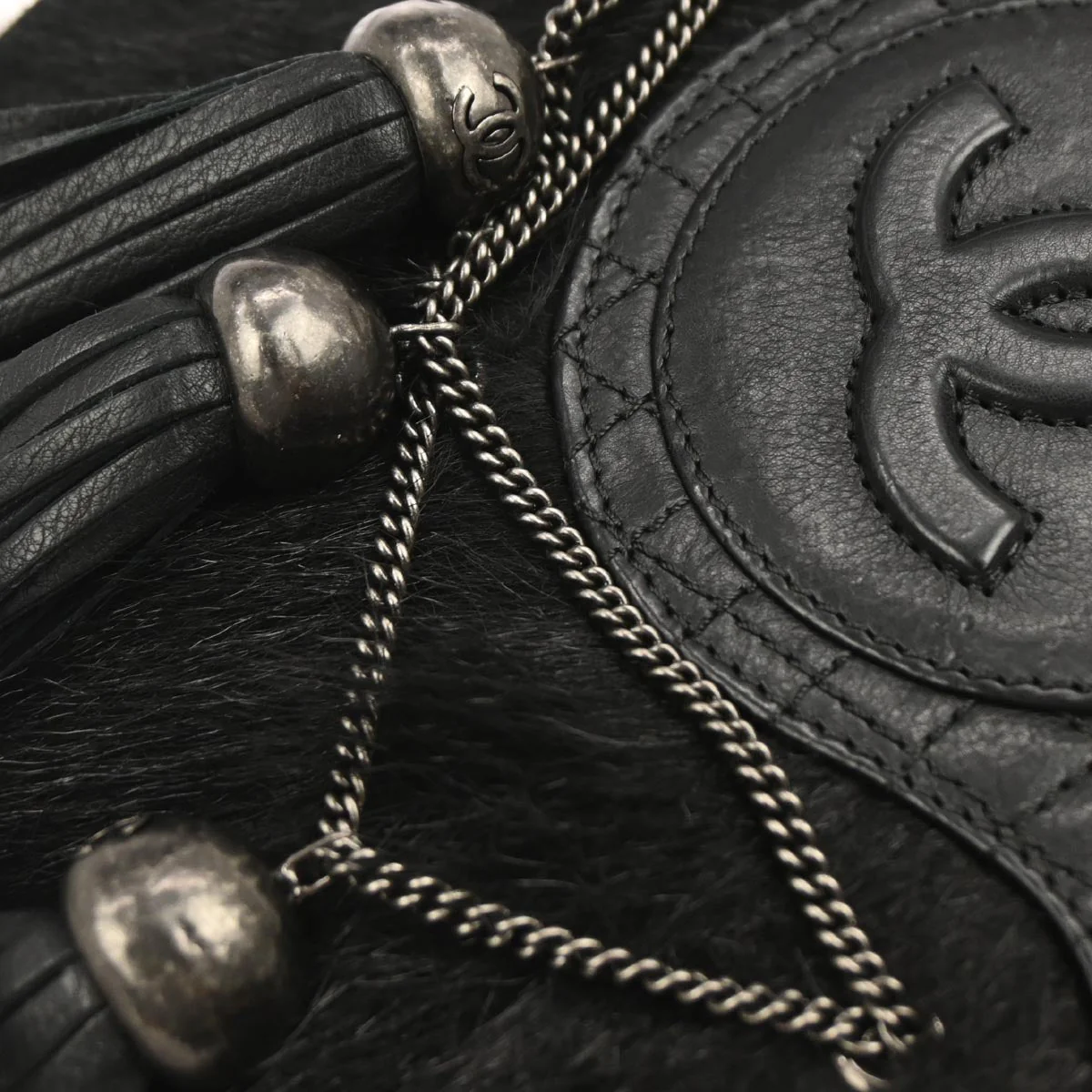 Chanel 2013-2014 Black Pony Hair Paris Edinburgh Saddle Bag Shoulder Bag - Image 6