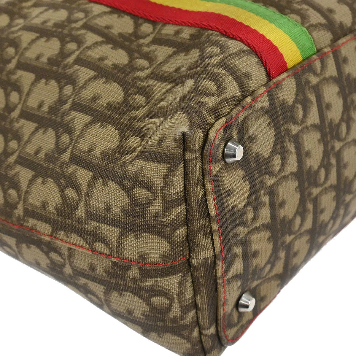 Christian Dior Brown Rasta-Color Trotter Tote Handbag - Image 4