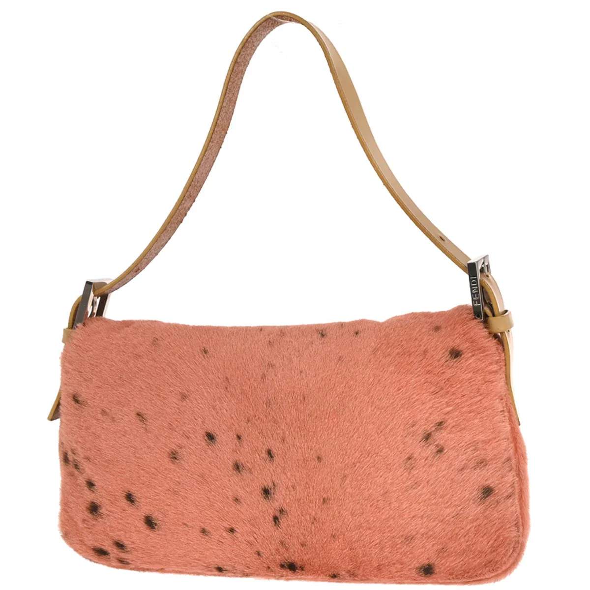 Fendi Orange Pony Hair Baguette Handbag - Image 2