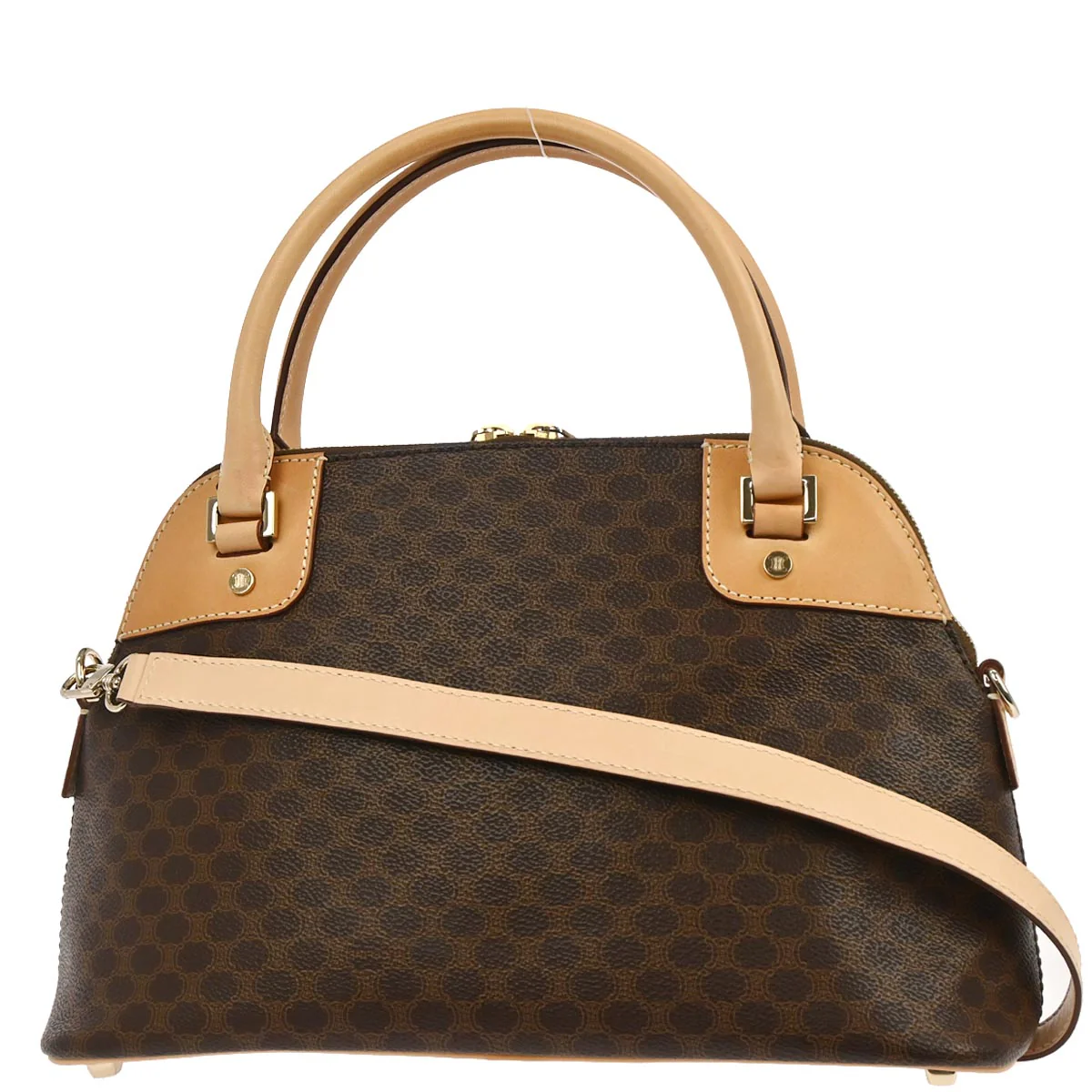 Celine * Brown Macadam 2way Shoulder Handbag - Image 2