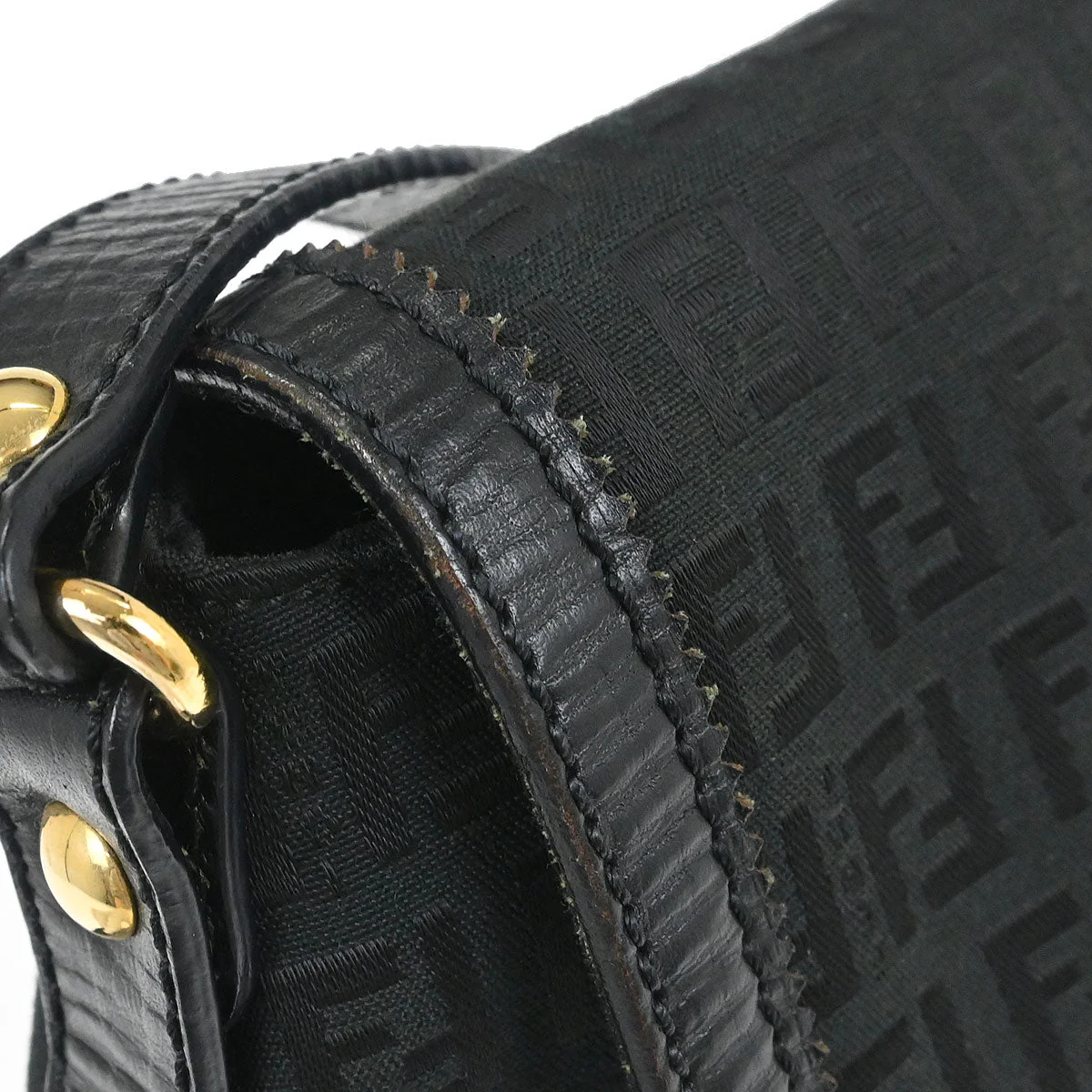 Fendi Black Zucchino Shoulder Bag - Image 4