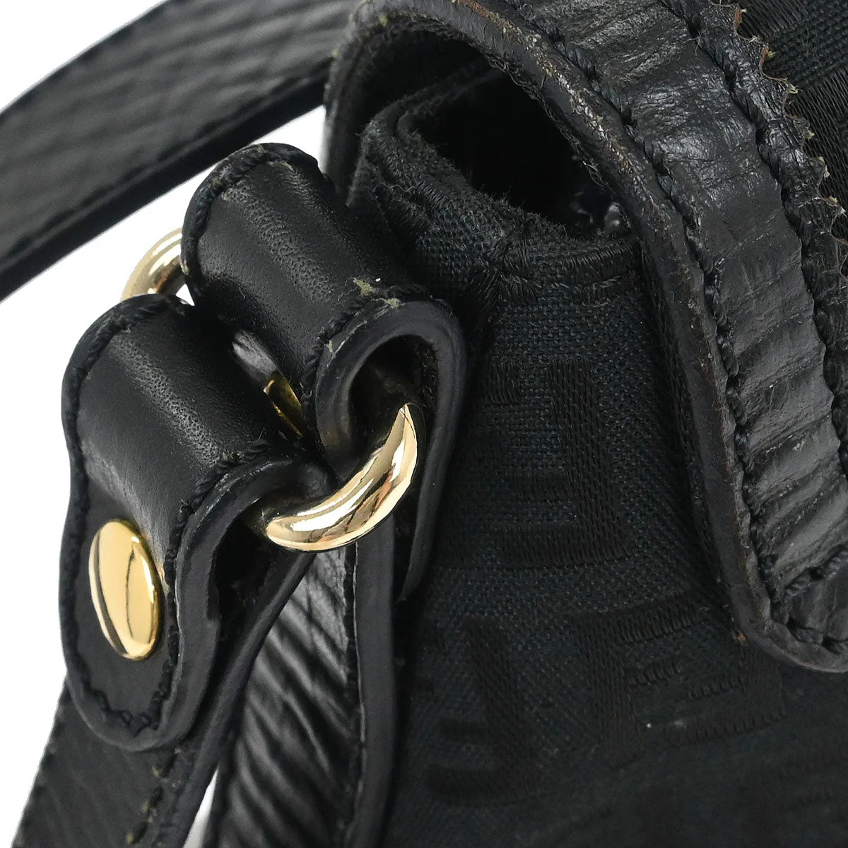 Fendi Black Zucchino Shoulder Bag - Image 6