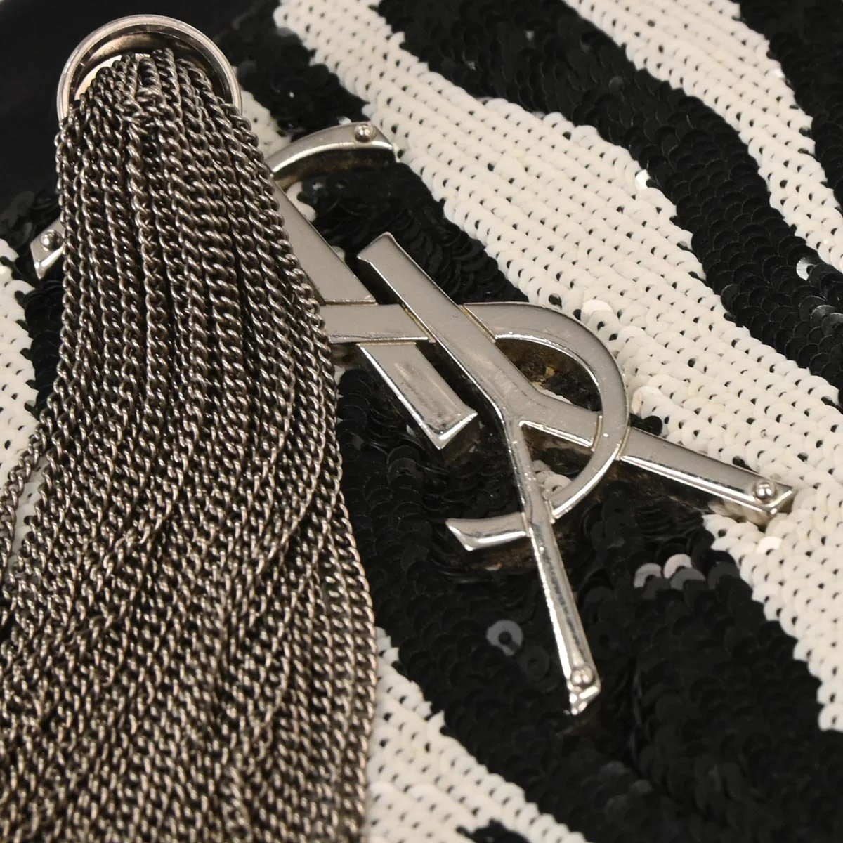 Saint Laurent Black Sequins Satin Kate Shoulder Bag - Image 5