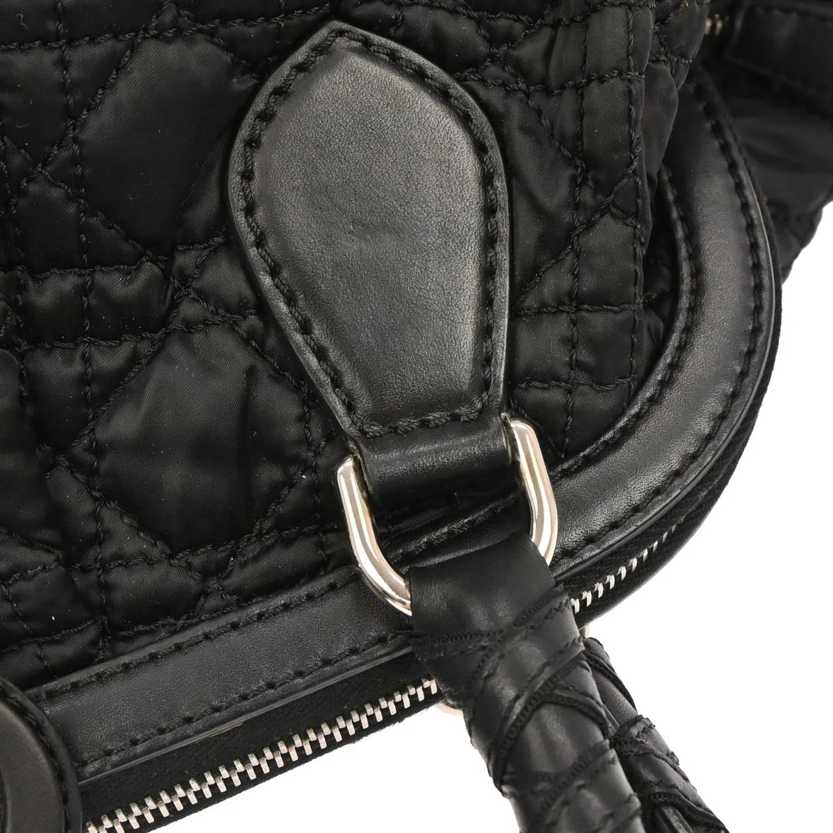 Christian Dior Black Nylon Cannage Doctor Bag Handbag - Image 3