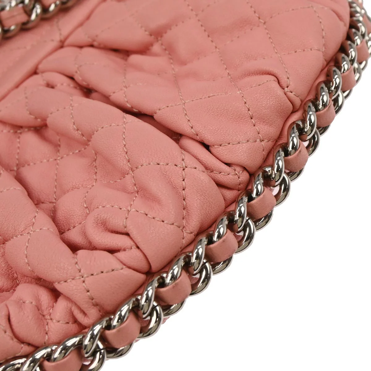 Chanel Pink Calfskin Chain Around Shoulder Bag - Image 4