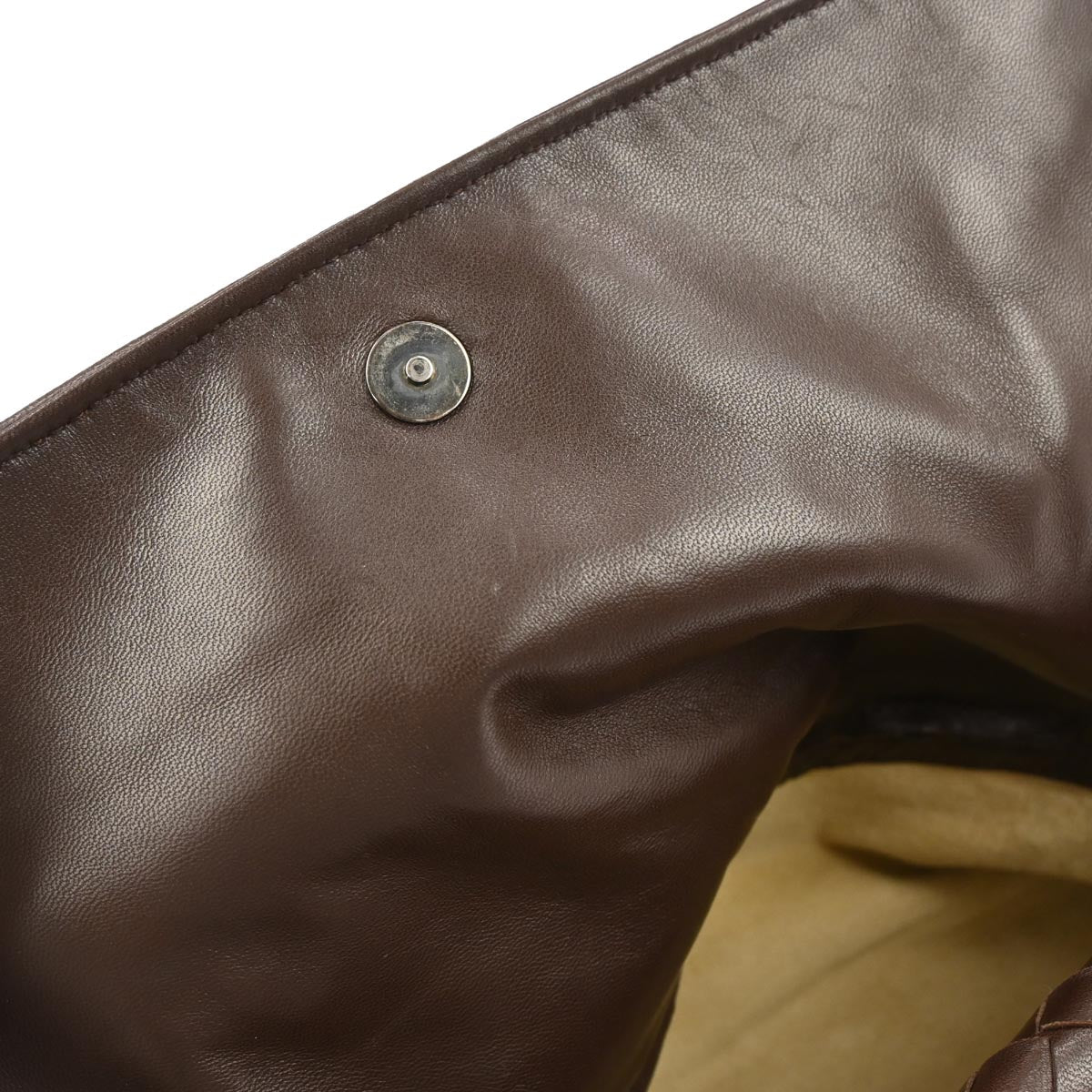 Bottega Veneta Brown Lambskin Intrecciato Handbag - Image 6