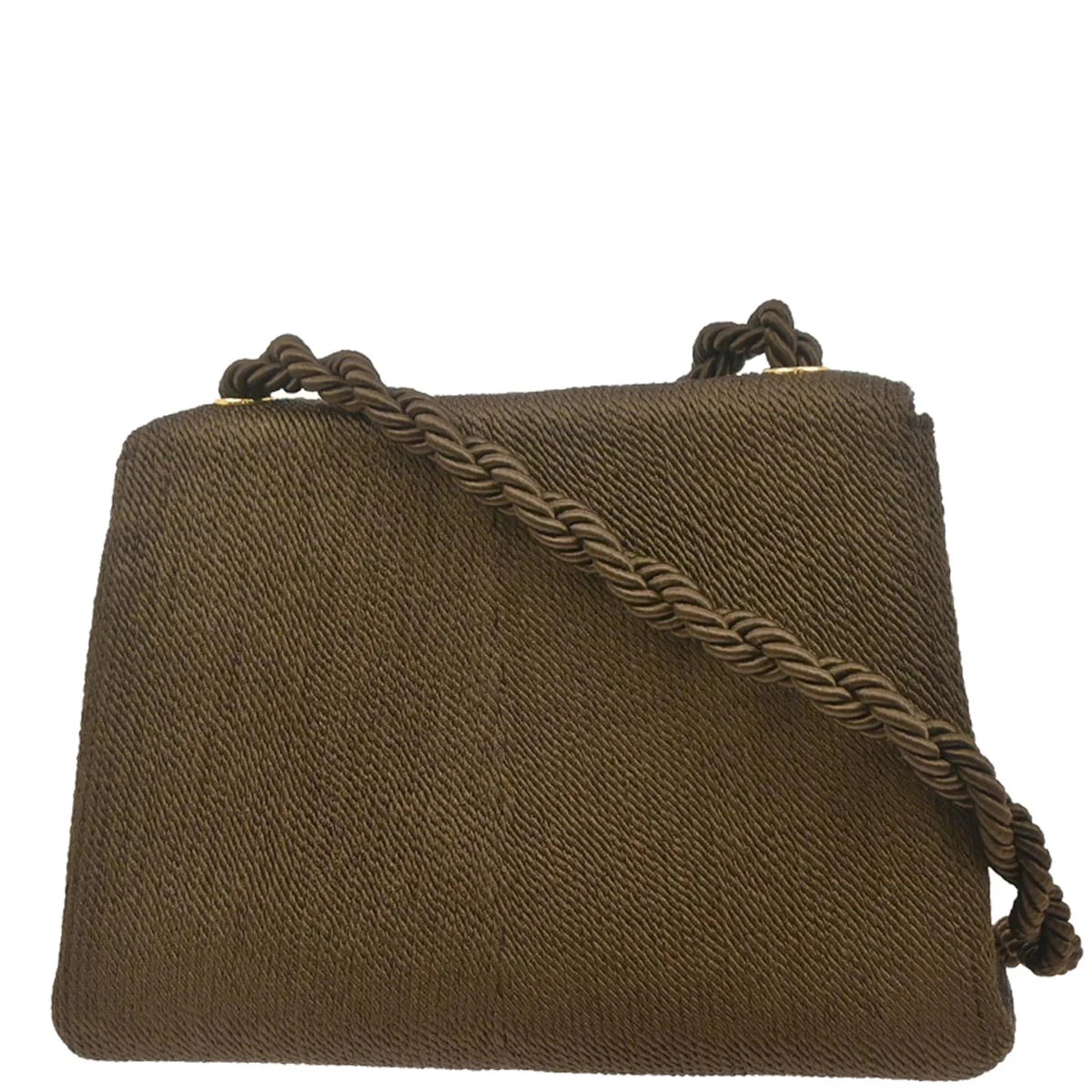 Chanel Brown Silk Rope Shoulder Bag - Image 2