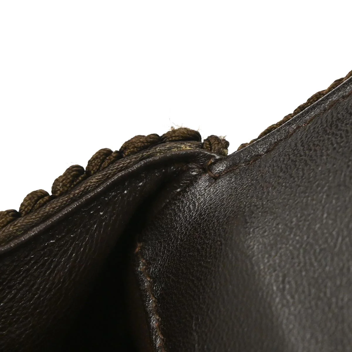 Chanel Brown Silk Rope Shoulder Bag - Image 9