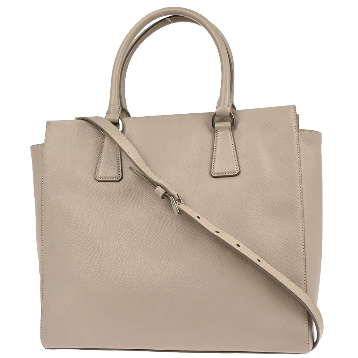 Prada Gray Leather 2way Shoulder Tote Handbag - Image 2