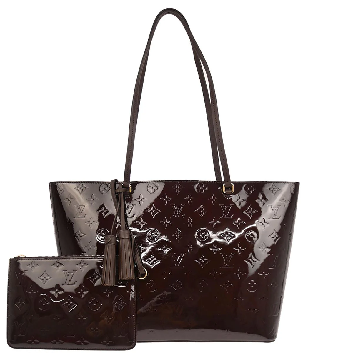 Louis Vuitton 2017 Dark Purple Vernis Long Beach MM Tote Bag M90475