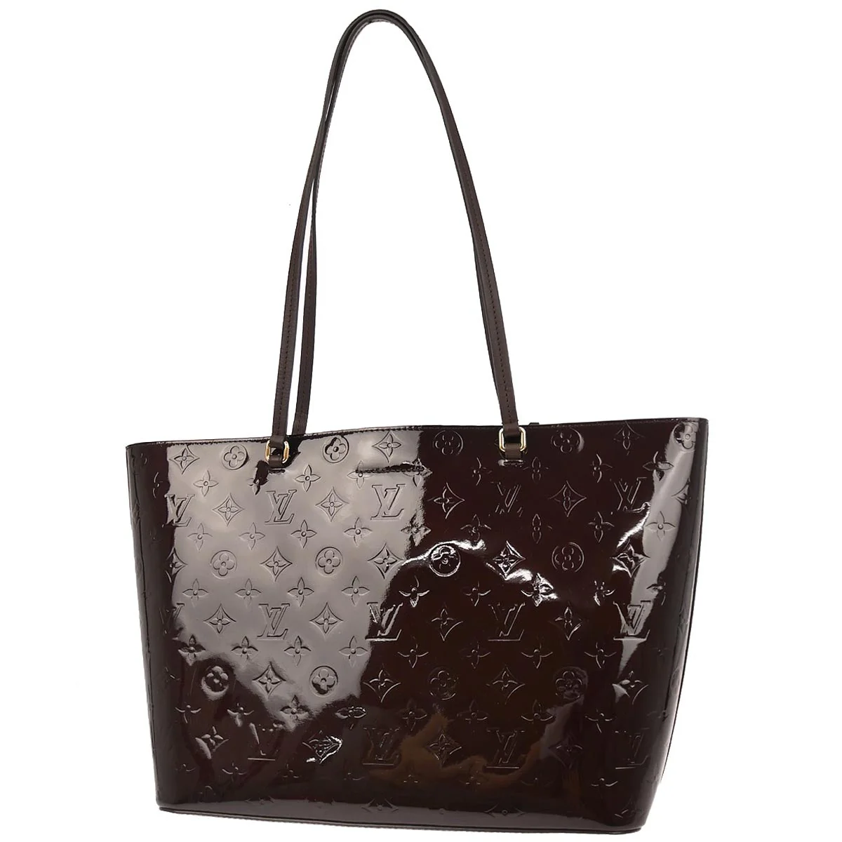 Louis Vuitton 2017 Dark Purple Vernis Long Beach MM Tote Bag M90475 - Image 2