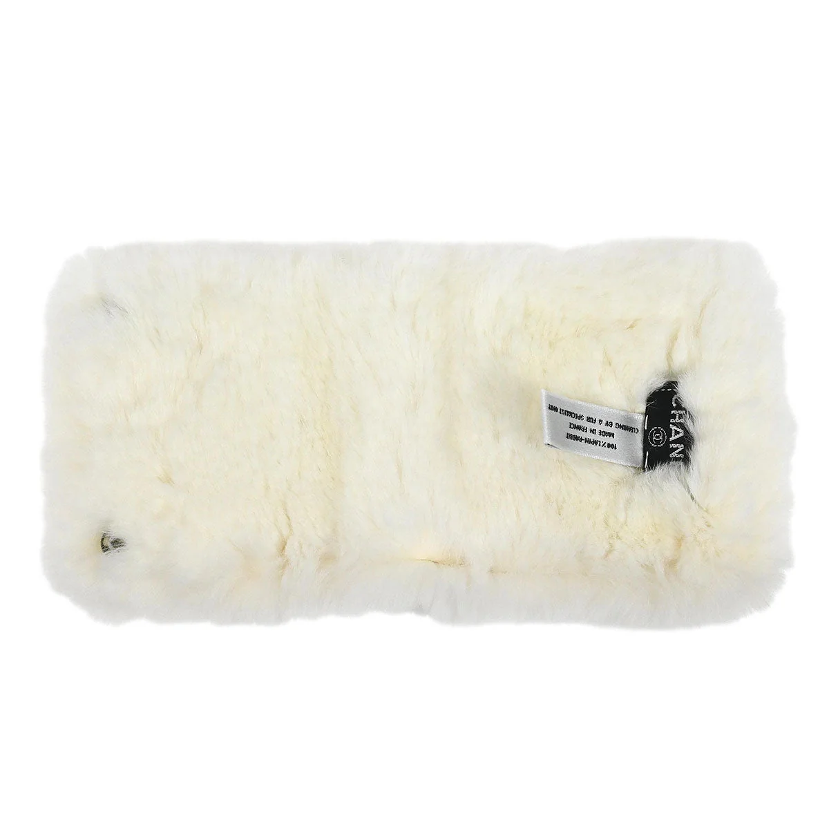 Chanel White Lapin Fur Bracelet Bangle Wristband - Image 2