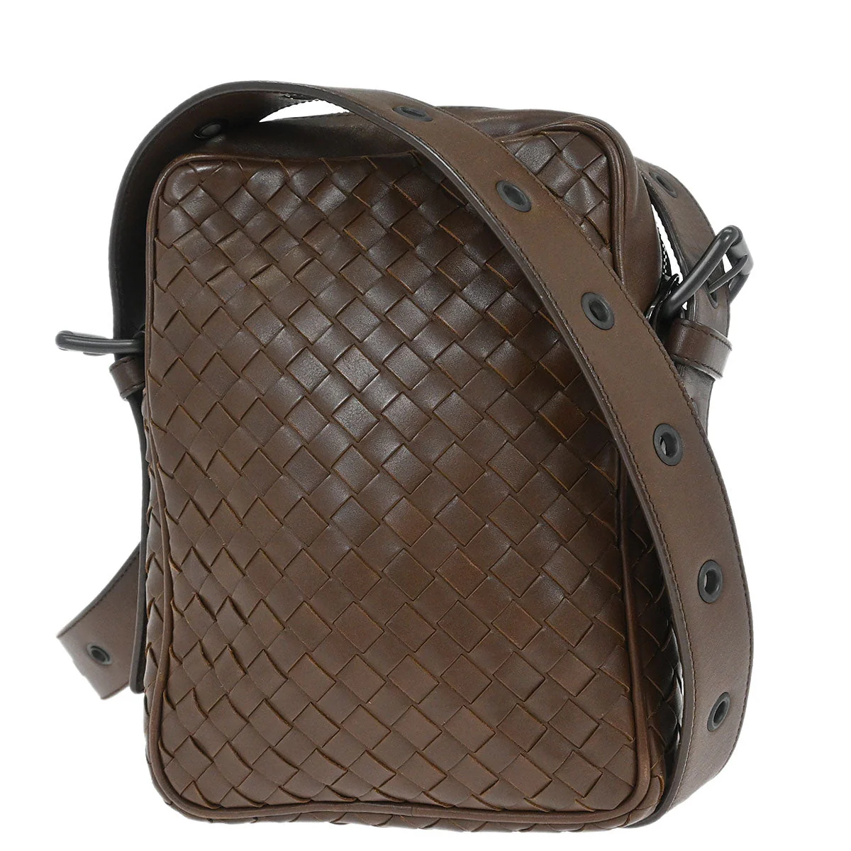 Bottega Veneta Brown Calfskin Intrecciato Shoulder Bag - Image 2