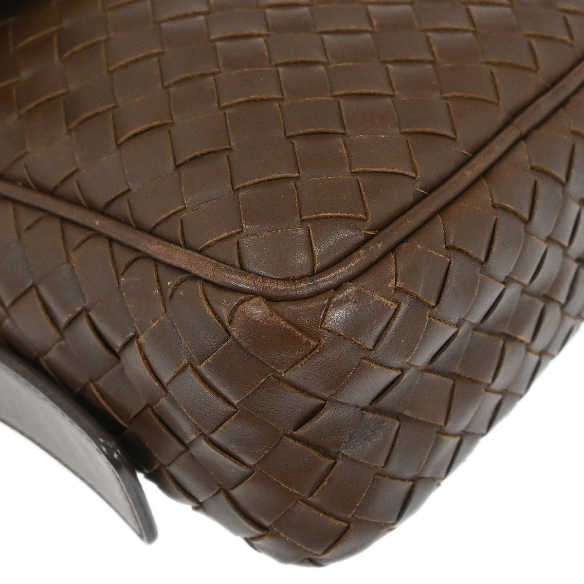 Bottega Veneta Brown Calfskin Intrecciato Shoulder Bag - Image 3