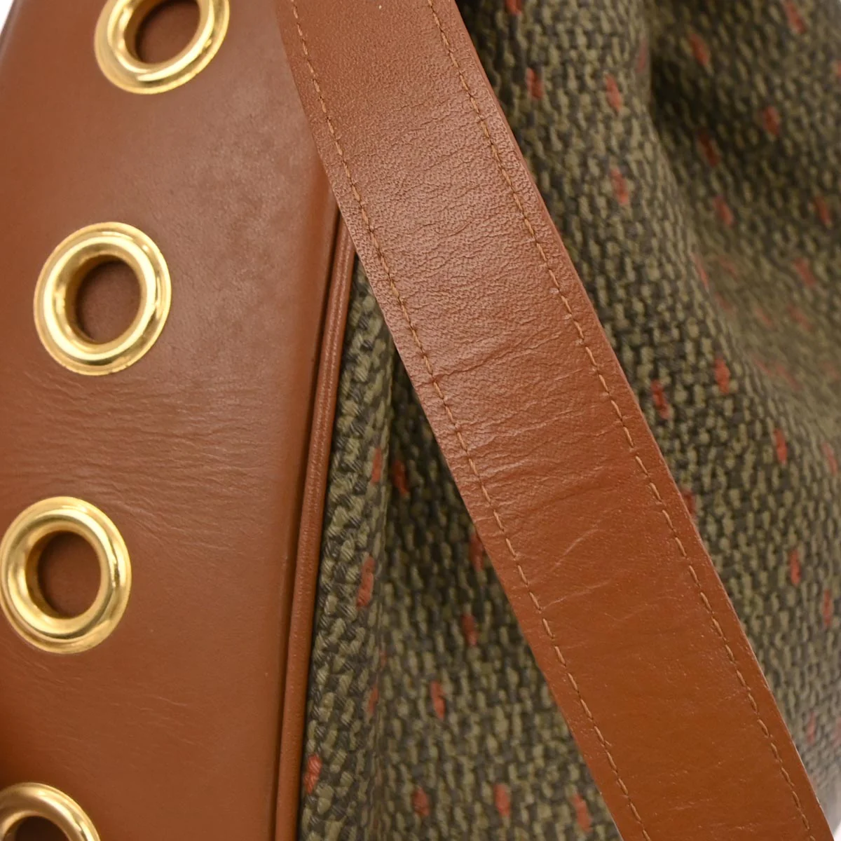 Yves Saint Laurent Brown PVC Bucket Drawstring Shoulder Bag - Image 4