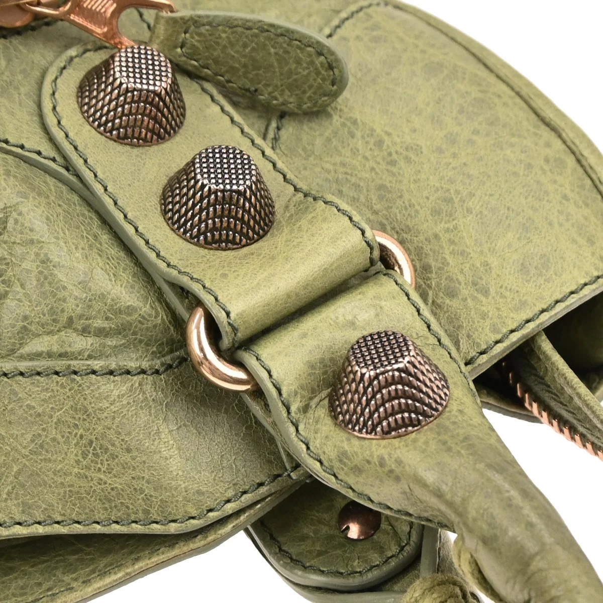 Balenciaga Green Lambskin Giant City 2way Shoulder Handbag - Image 4