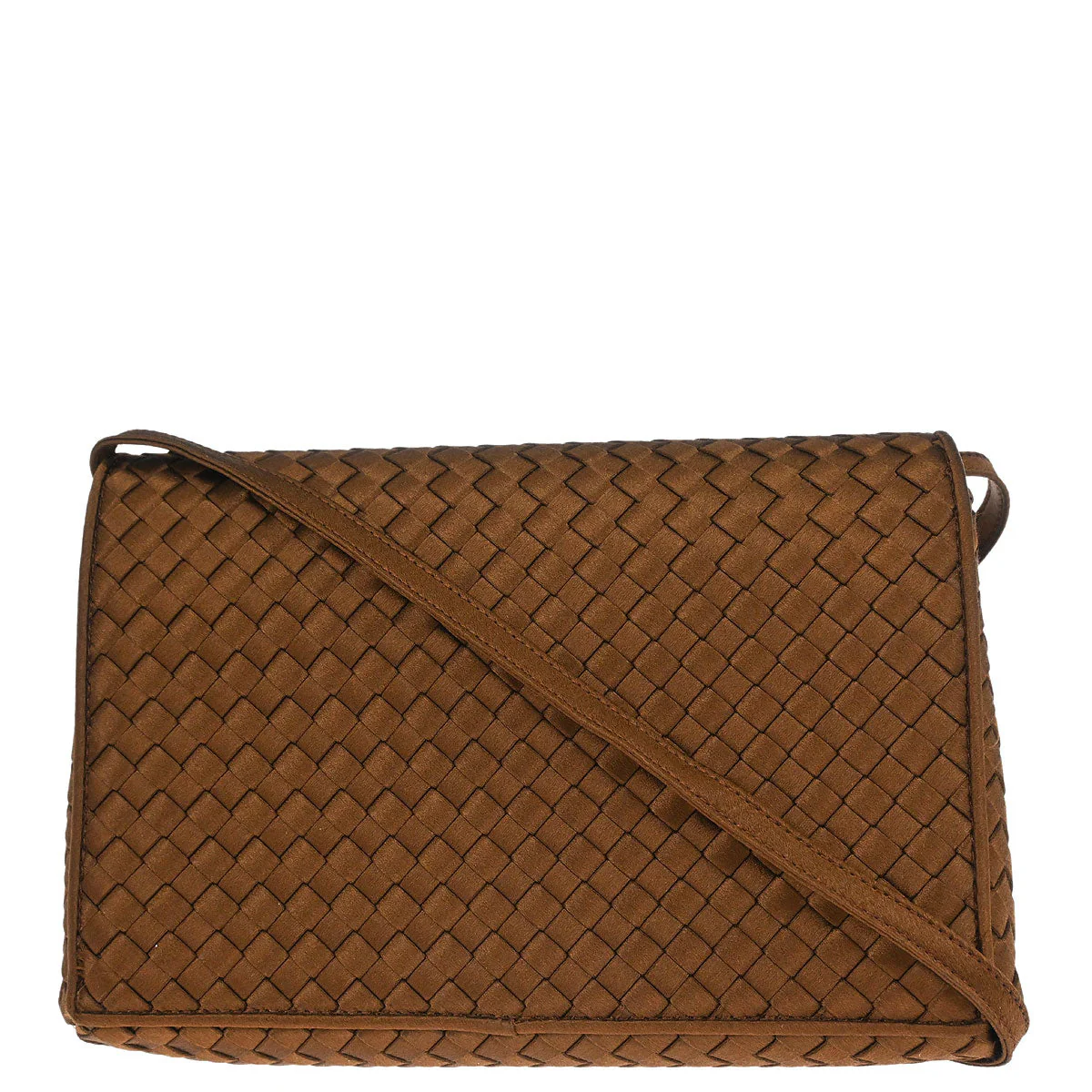 Bottega Veneta Brown Satin Intrecciato Shoulder Bag - Image 2
