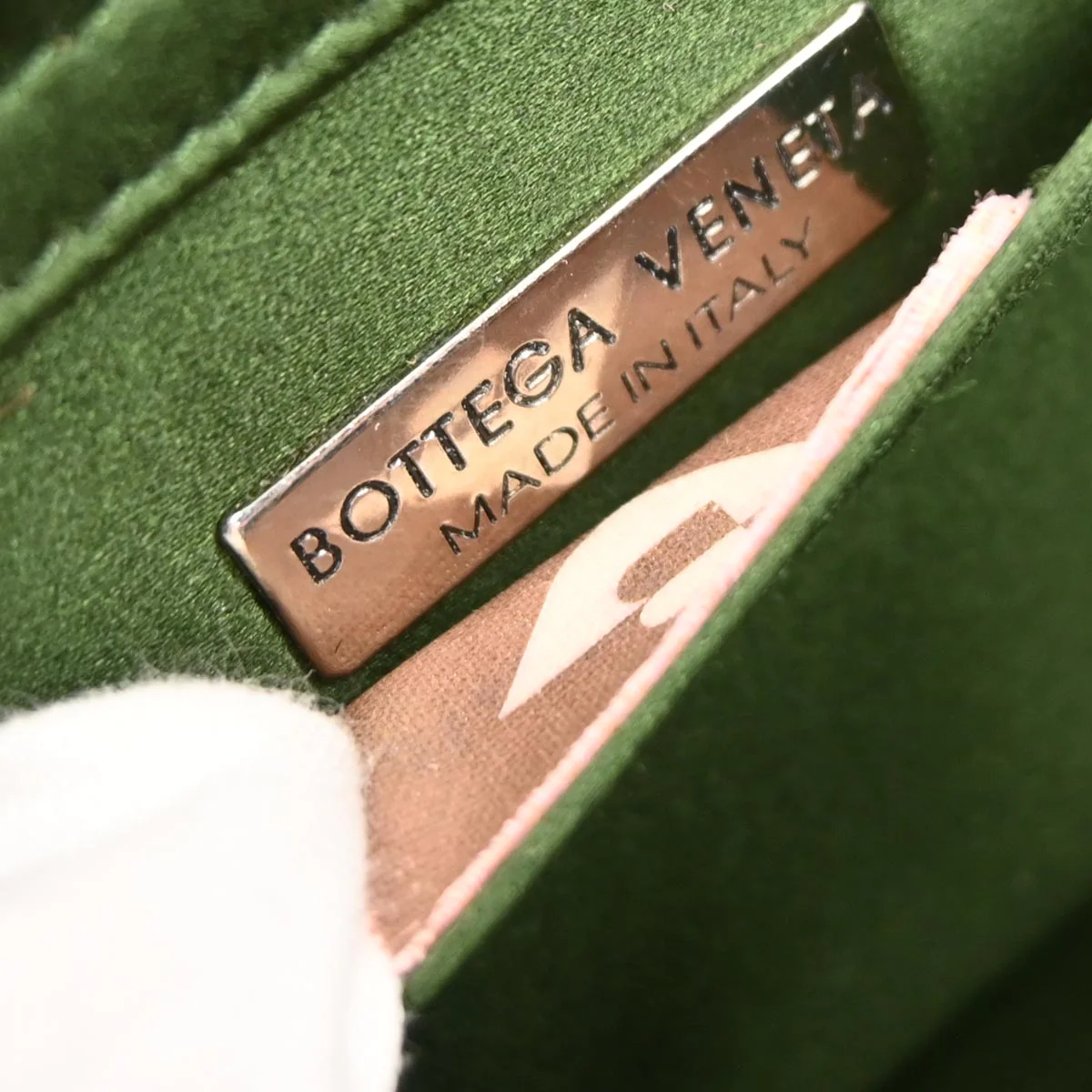 Bottega Veneta Green Satin Velvet Handbag - Image 8