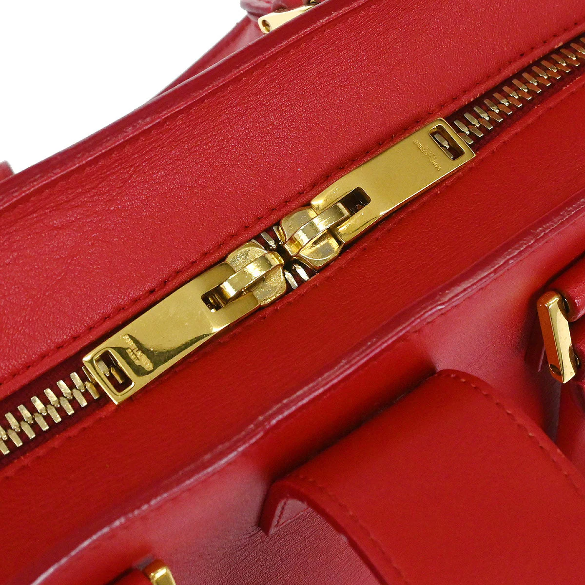 Saint Laurent Red Baby Cabas 2way Shoulder Handbag - Image 7