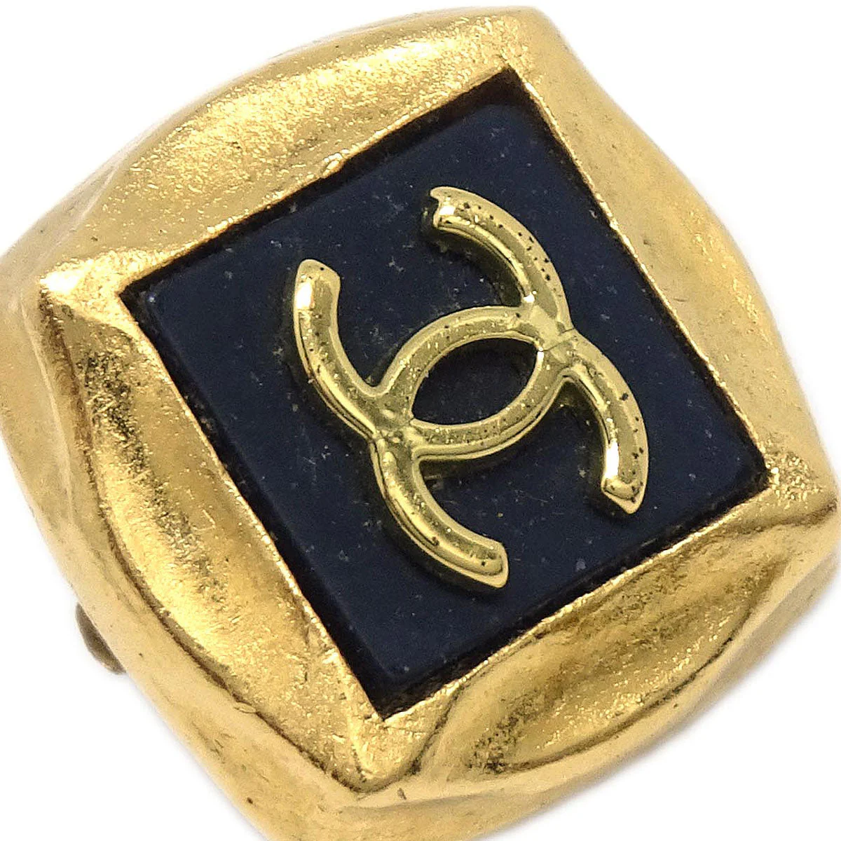 Chanel Square Clip-On Earrings Gold 95A - Image 2