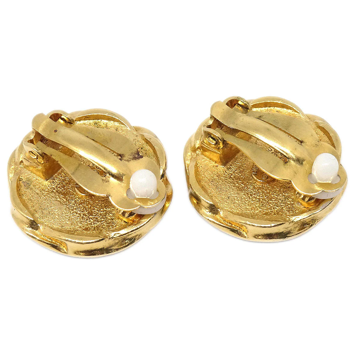 Chanel Black Button Clip-On Earrings 96P - Image 3