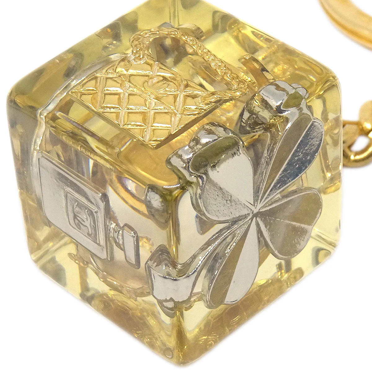Chanel Gold Key Holder Bag Charm Dice 97P Small Good - Image 2