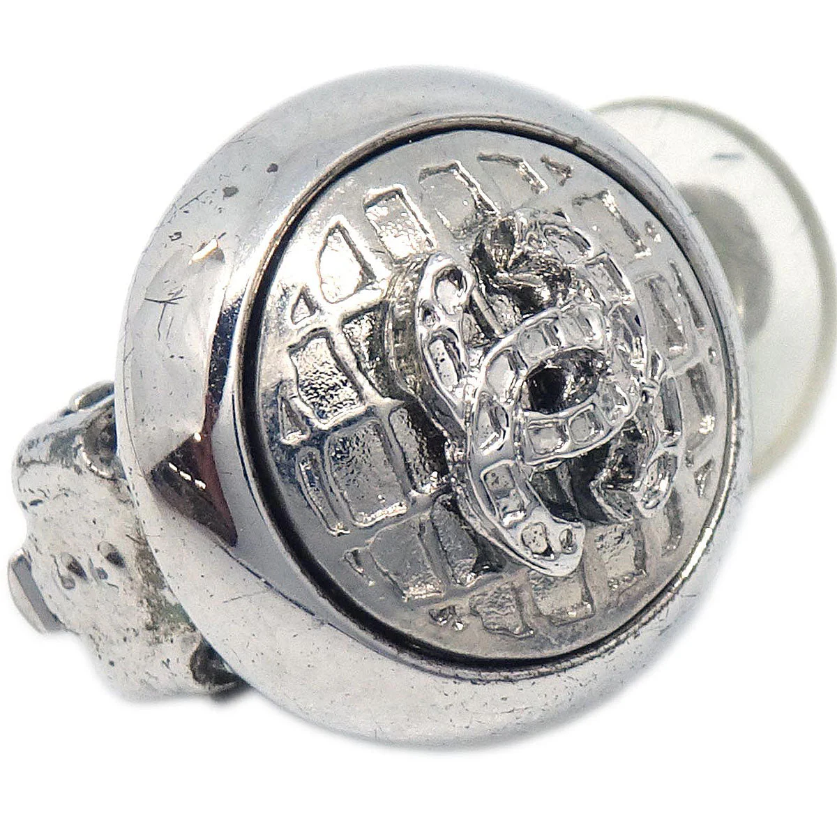 Chanel Button Clip-On Earrings Silver 00A - Image 2