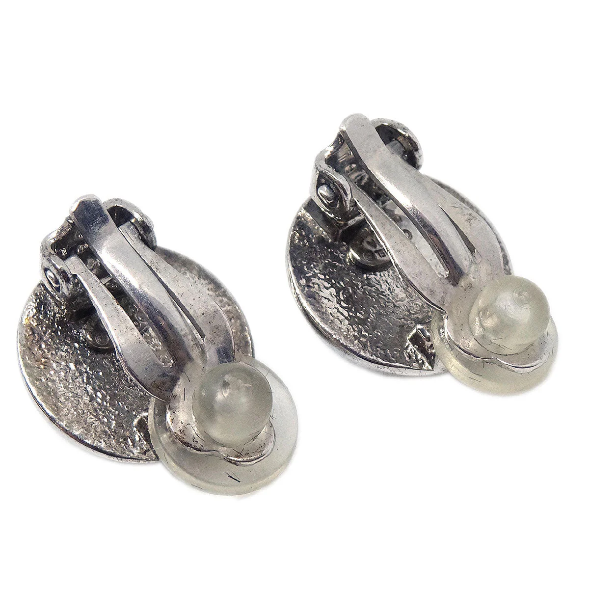 Chanel Button Clip-On Earrings Silver 00A - Image 3