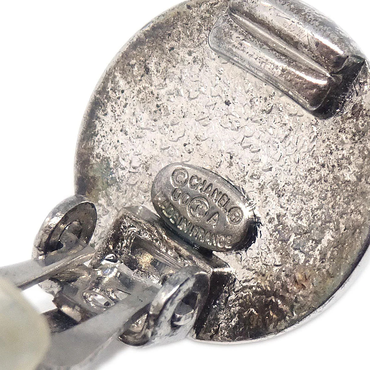 Chanel Button Clip-On Earrings Silver 00A - Image 4