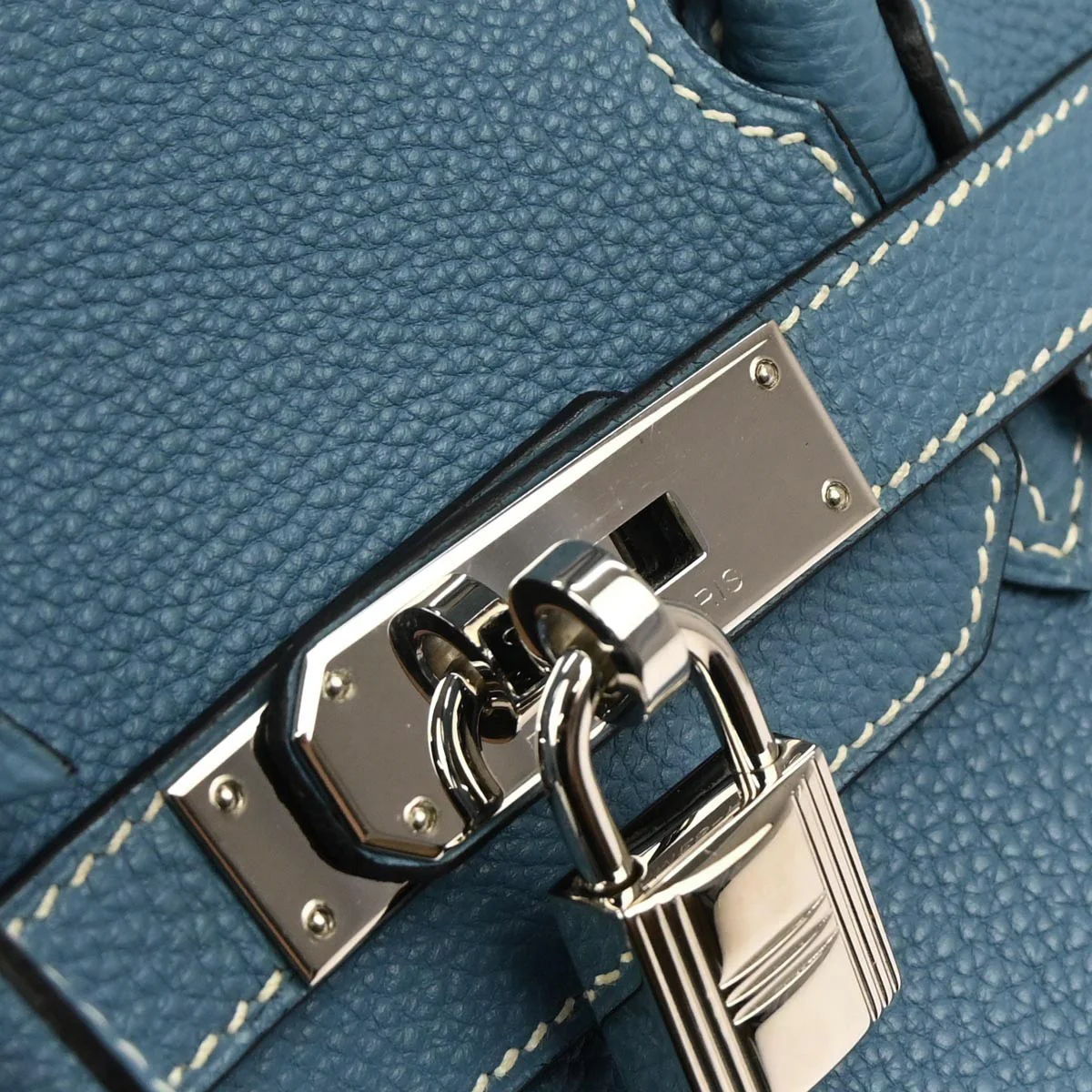 Hermes Blue Jean Togo Birkin 30 Handbag - Image 6