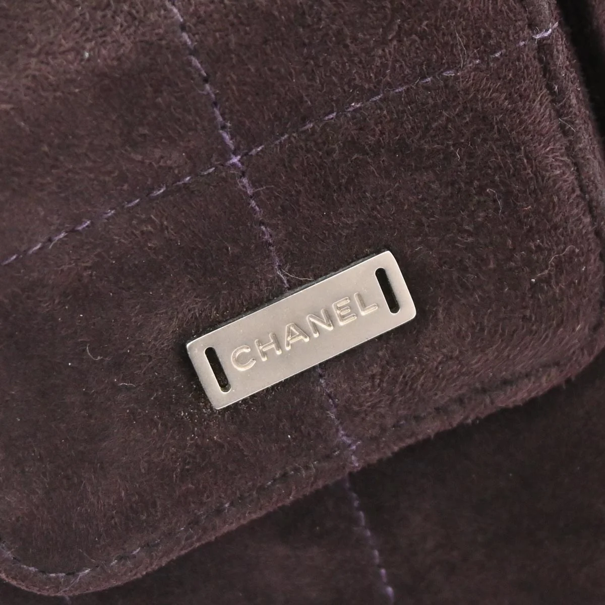 Chanel 2000-2002 Brown Suede Jumbo Mademoiselle Lock Choco Bar Shoulder Bag - Image 4