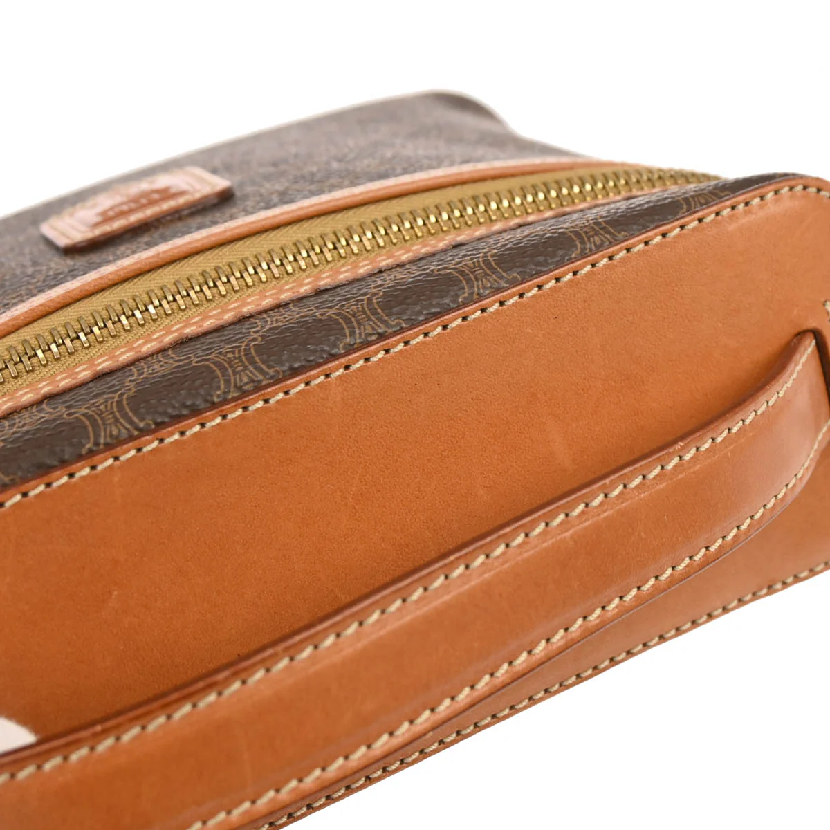 Celine Brown Macadam Vanity Handbag - Image 4