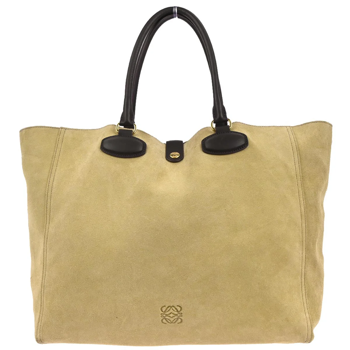 Loewe Beige Suede Leo Tote Bag