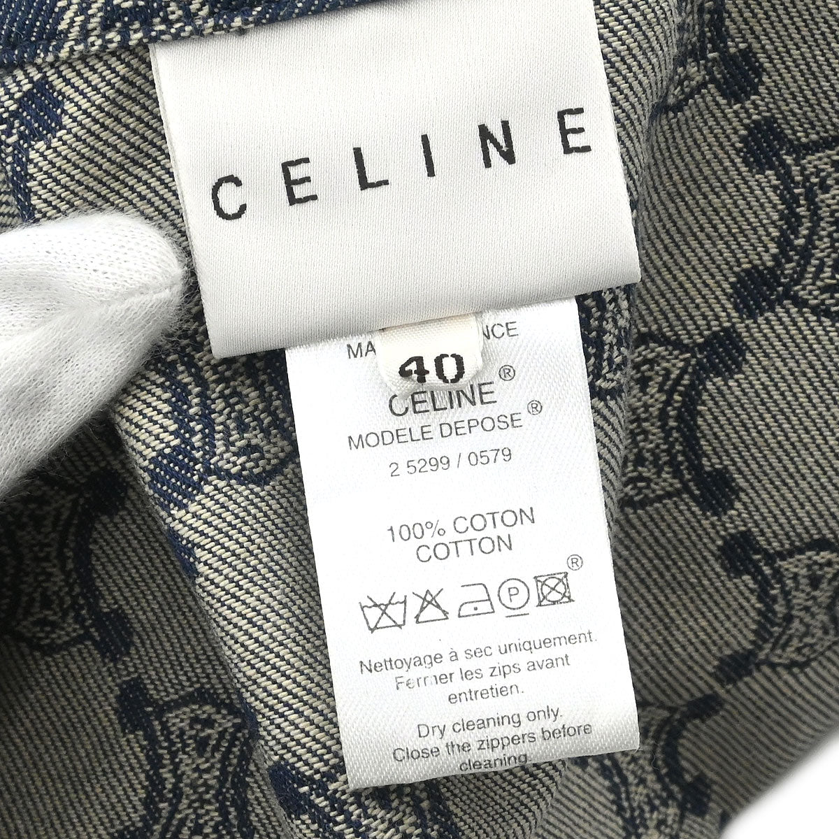 Celine Denim Sleeveless Jacket Vest Macadam Blue #40 - Image 10