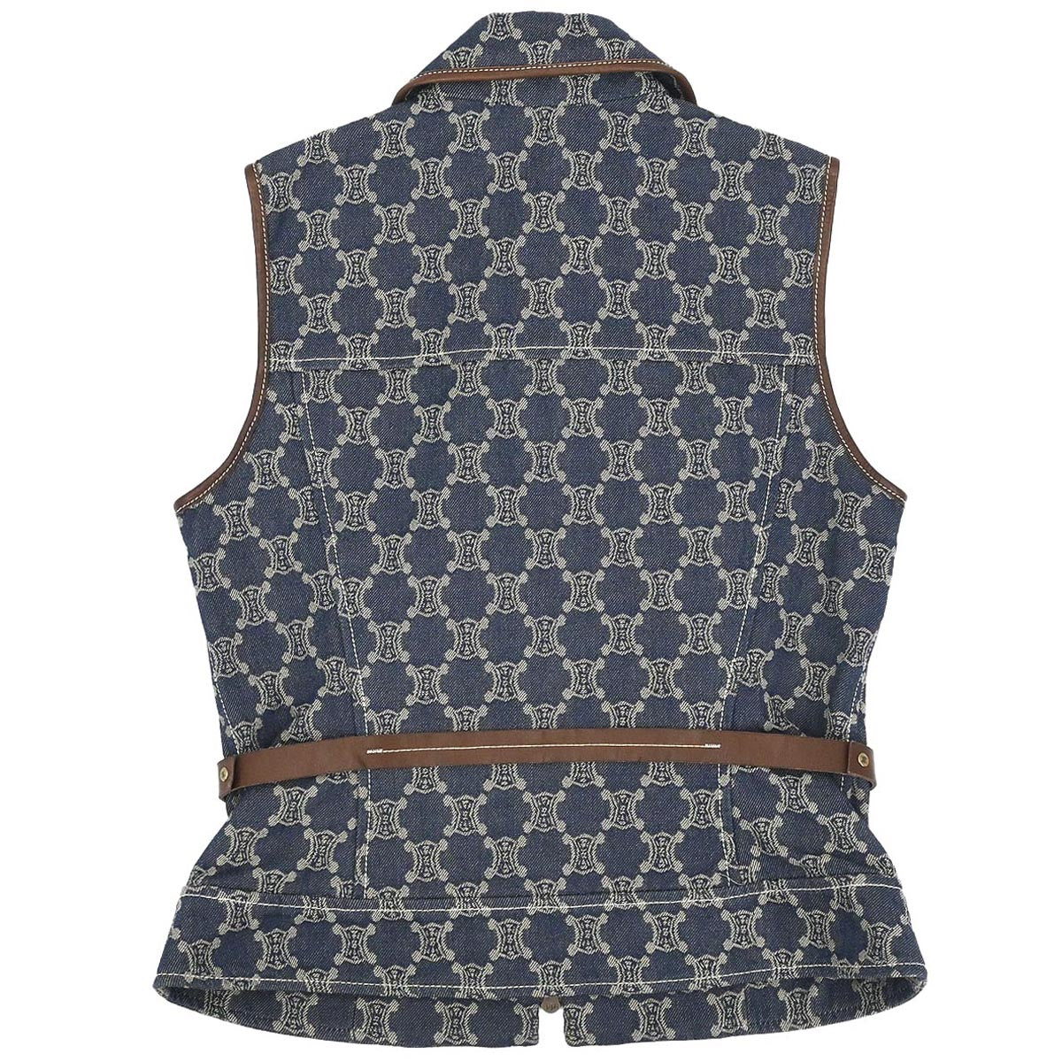 Celine Denim Sleeveless Jacket Vest Macadam Blue #40 - Image 2
