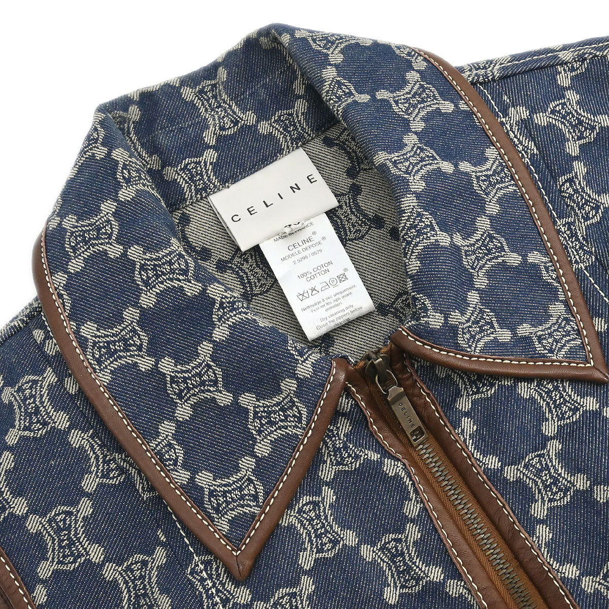Celine Denim Sleeveless Jacket Vest Macadam Blue #40 - Image 6