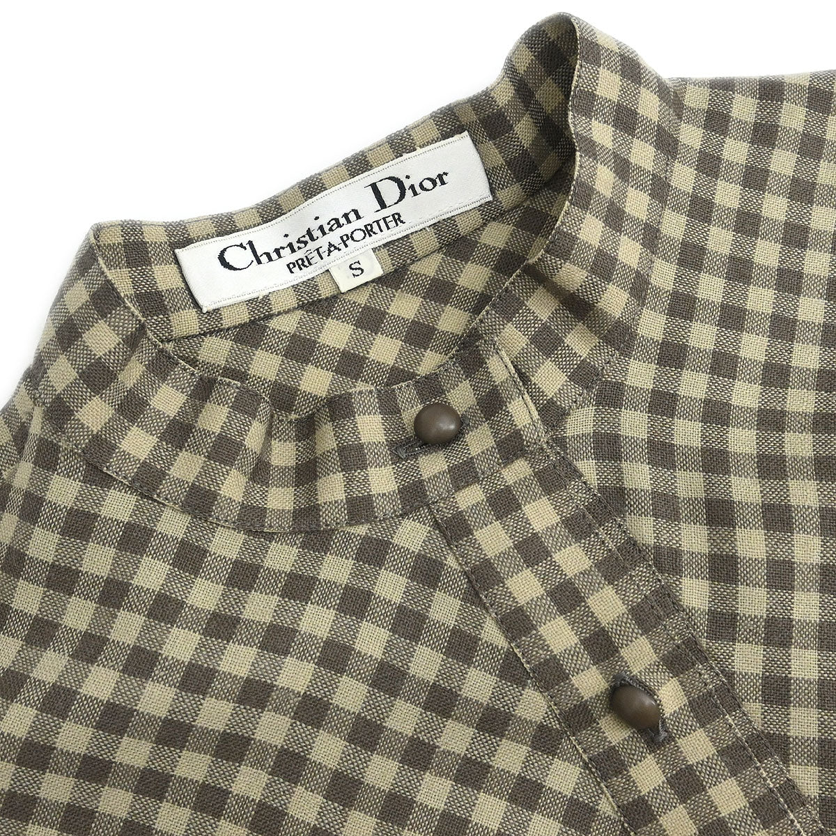 Christian Dior Shirt Blouse Brown #S - Image 3