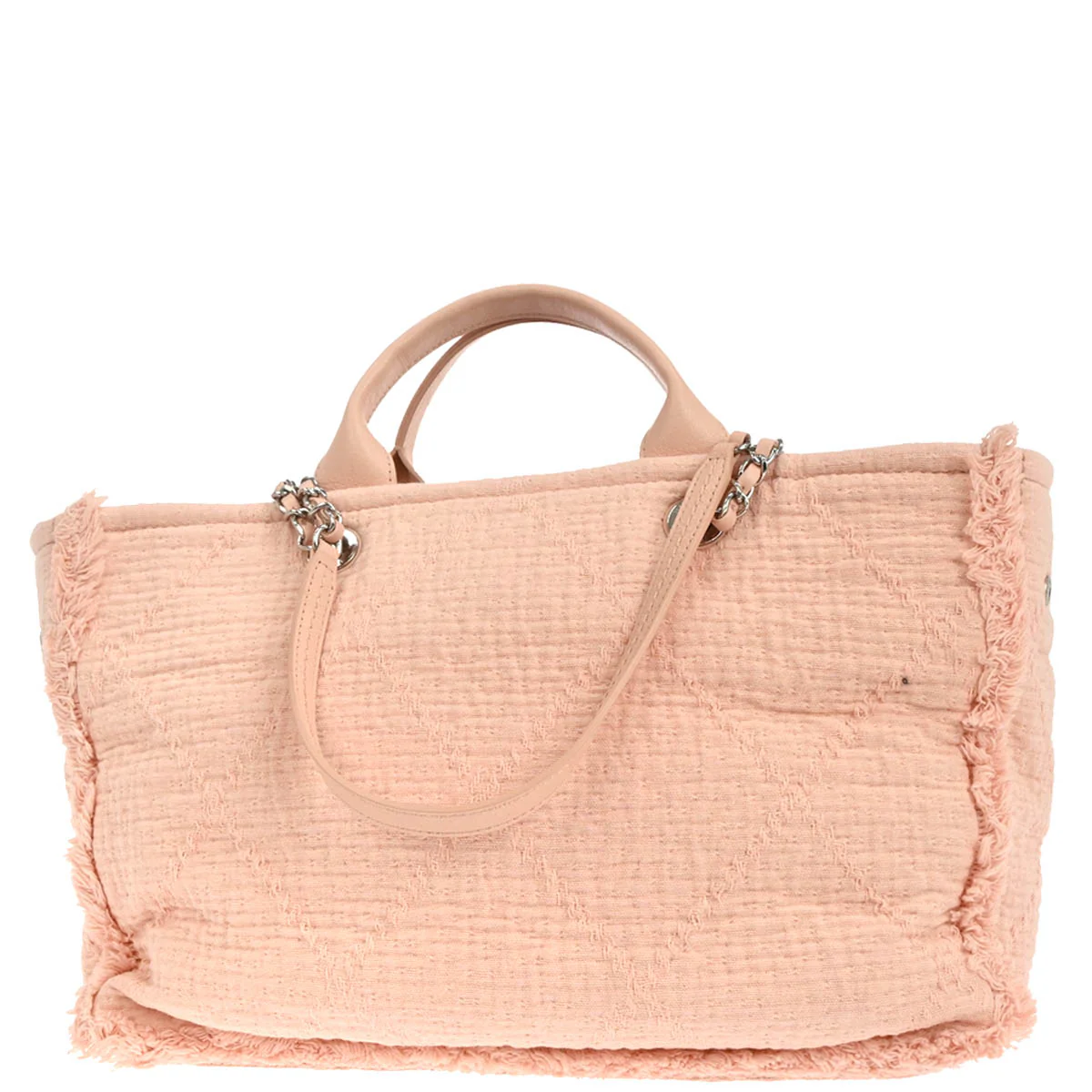 Chanel 2019 Light Pink Canvas Deauville 2way Shoulder Tote Bag - Image 2