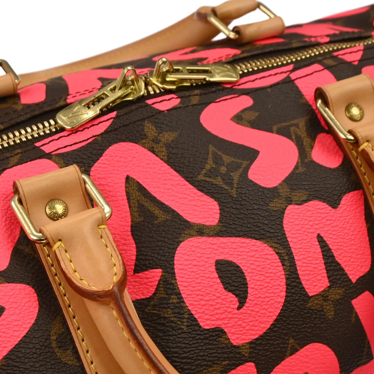 Louis Vuitton Pink Monogram Graffiti Keepall 50 Duffle Bag M93698 - Image 5