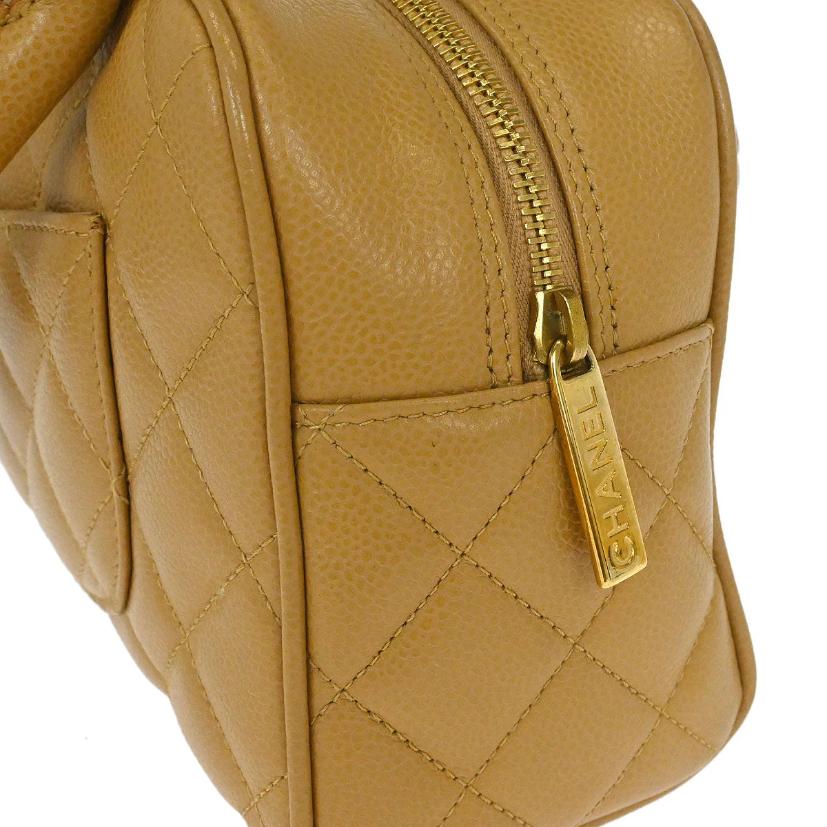 Chanel Beige Caviar Skin Bowling Bag 27 - Image 5