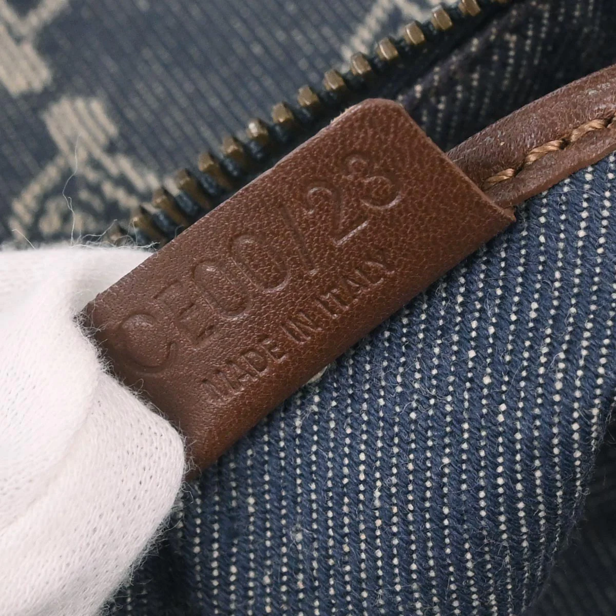 Celine Blue Denim Macadam Handbag - Image 10