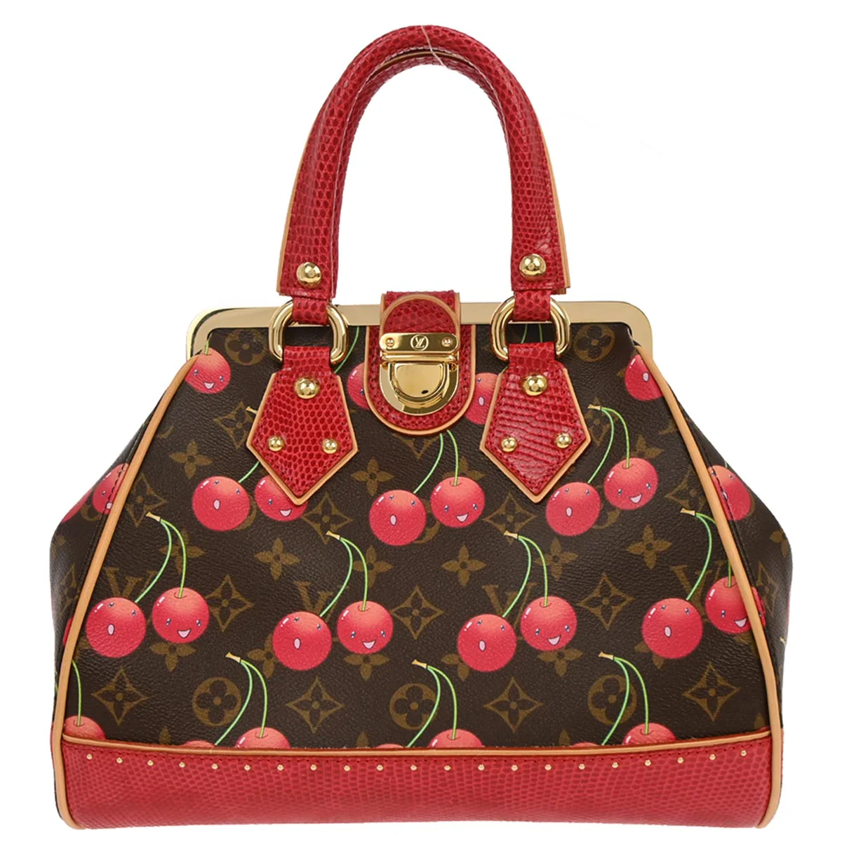 Louis Vuitton 2005 Lizard Monogram Cherry Sac Fermoir MM M95003