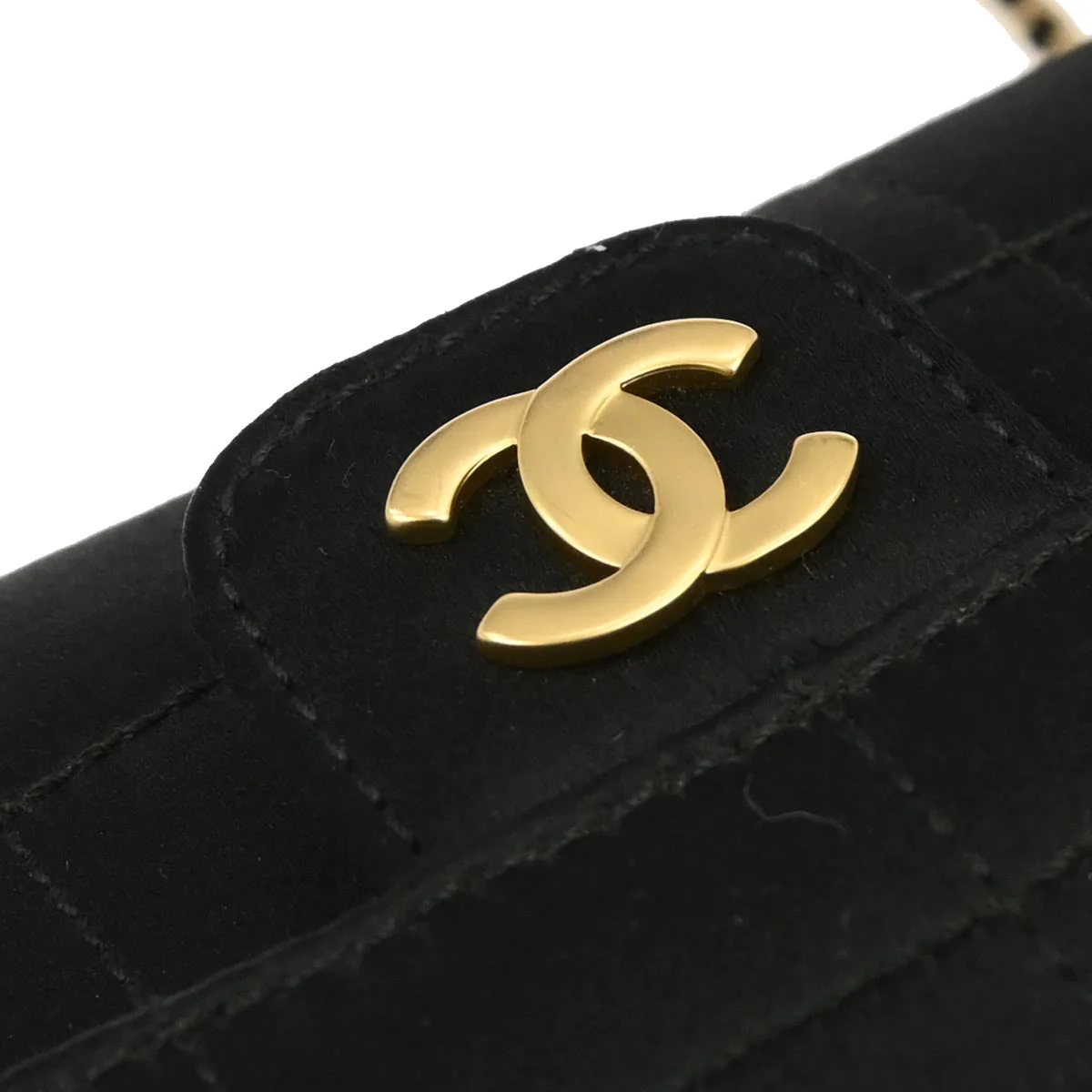 Chanel Black Satin Camelia Single Chain Shoulder Bag - Image 4
