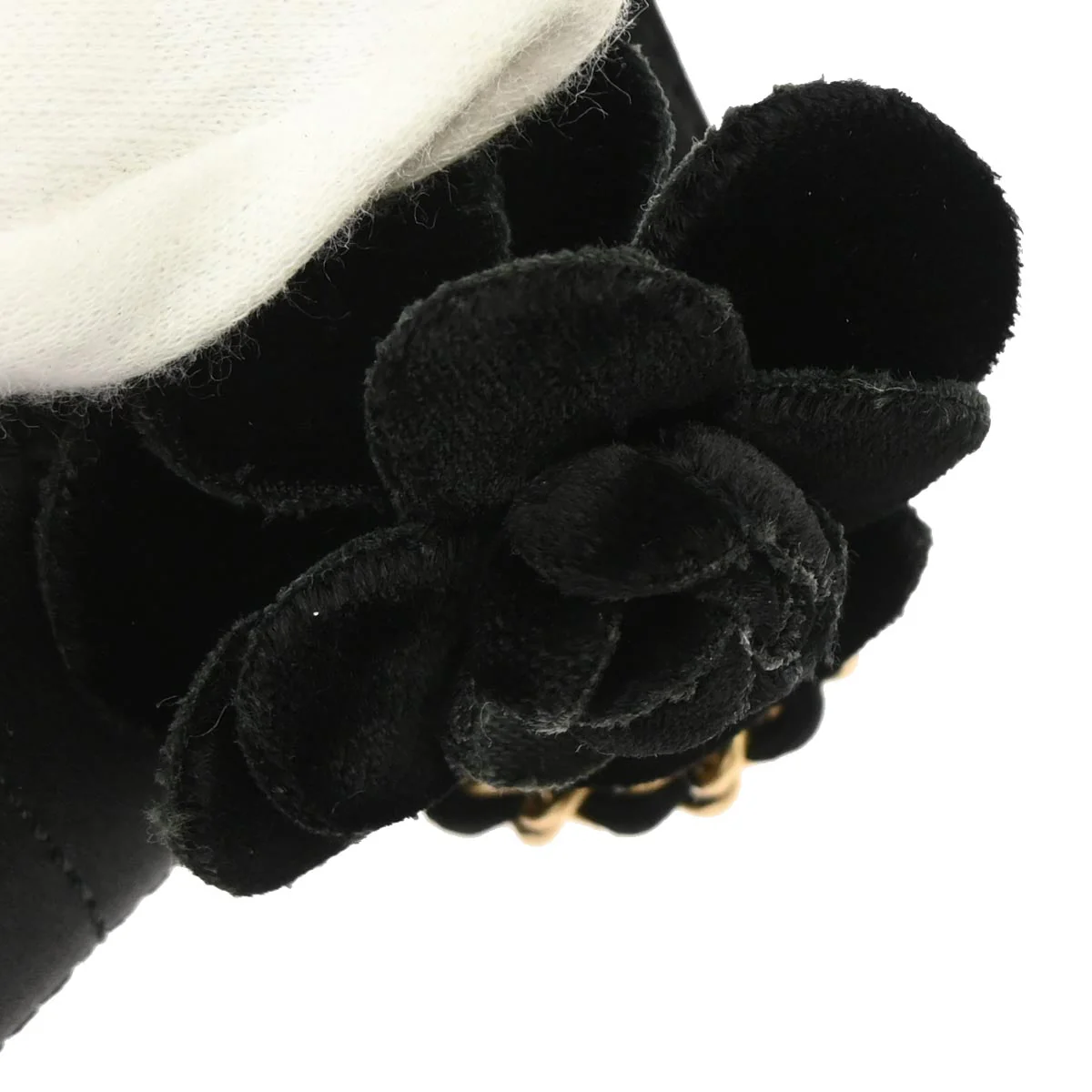 Chanel Black Satin Camelia Single Chain Shoulder Bag - Image 5