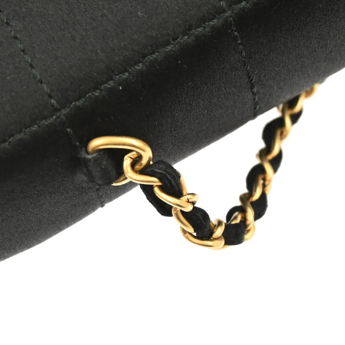 Chanel Black Satin Camelia Single Chain Shoulder Bag - Image 6